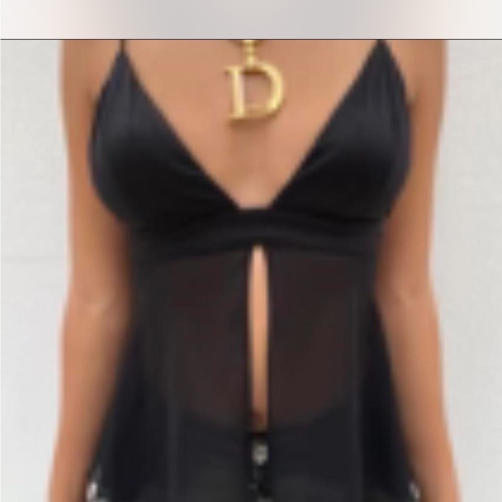 Tiger Mist Black Strappy Top